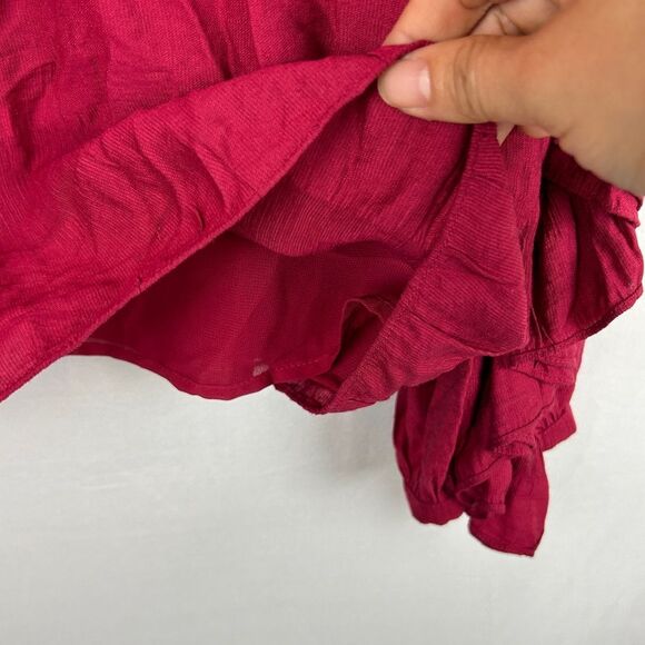 Club Monaco red ruffle sleeve blouse top size M - Picture 4 of 6